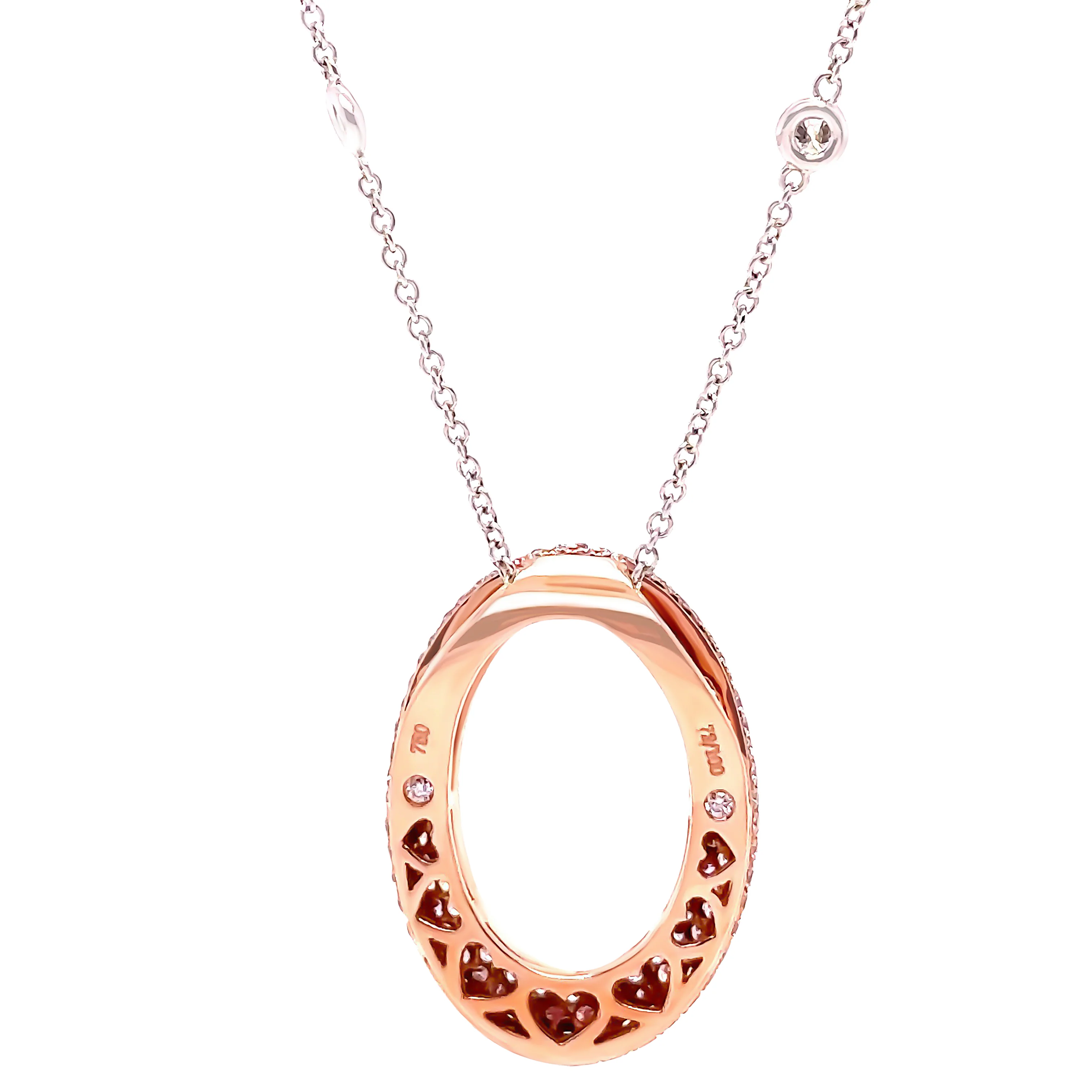 Pink argyle diamonds 18ct Rose & White Gold Diamond O Pendant 1.53ct - Image 3