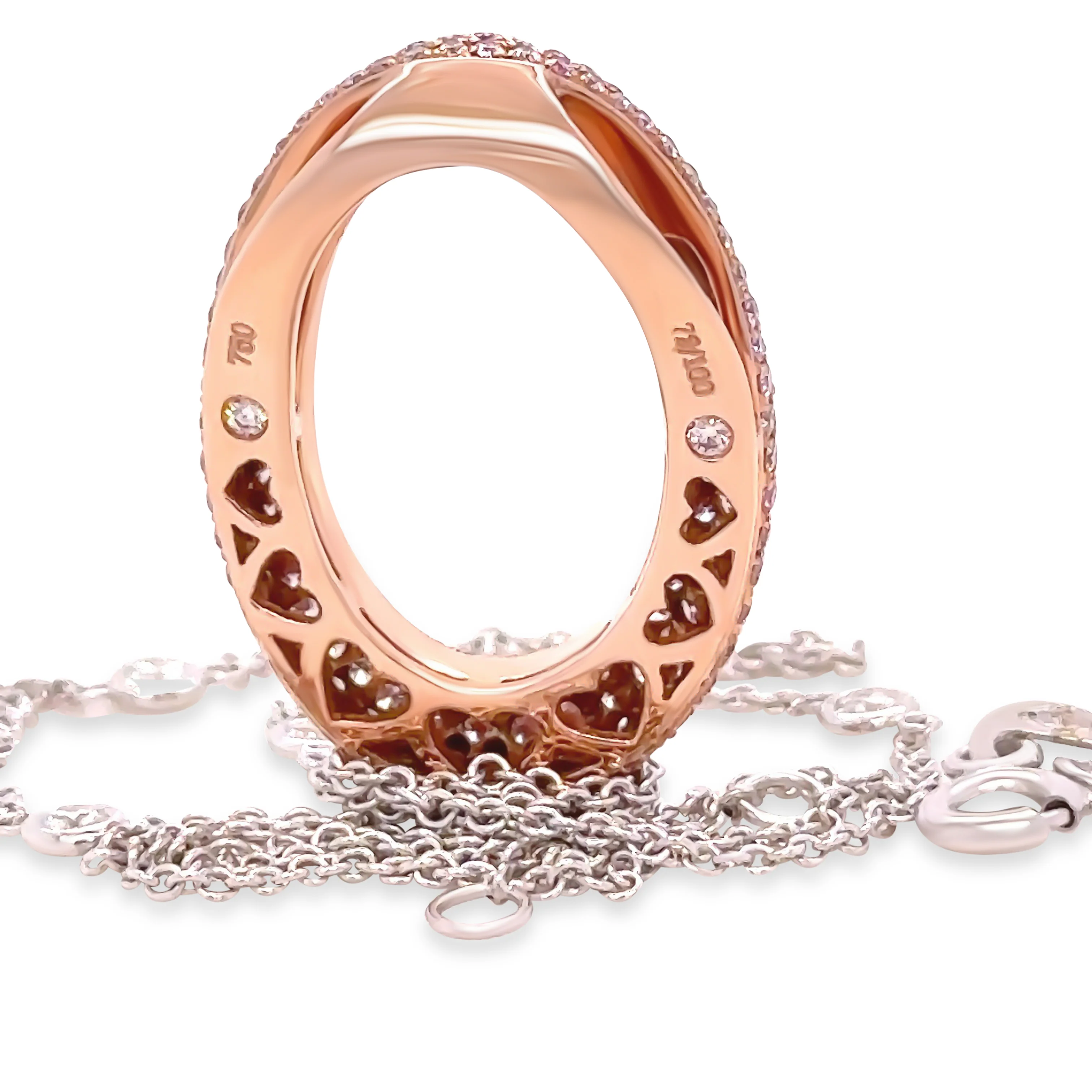 Pink argyle diamonds 18ct Rose & White Gold Diamond O Pendant 1.53ct - Image 4