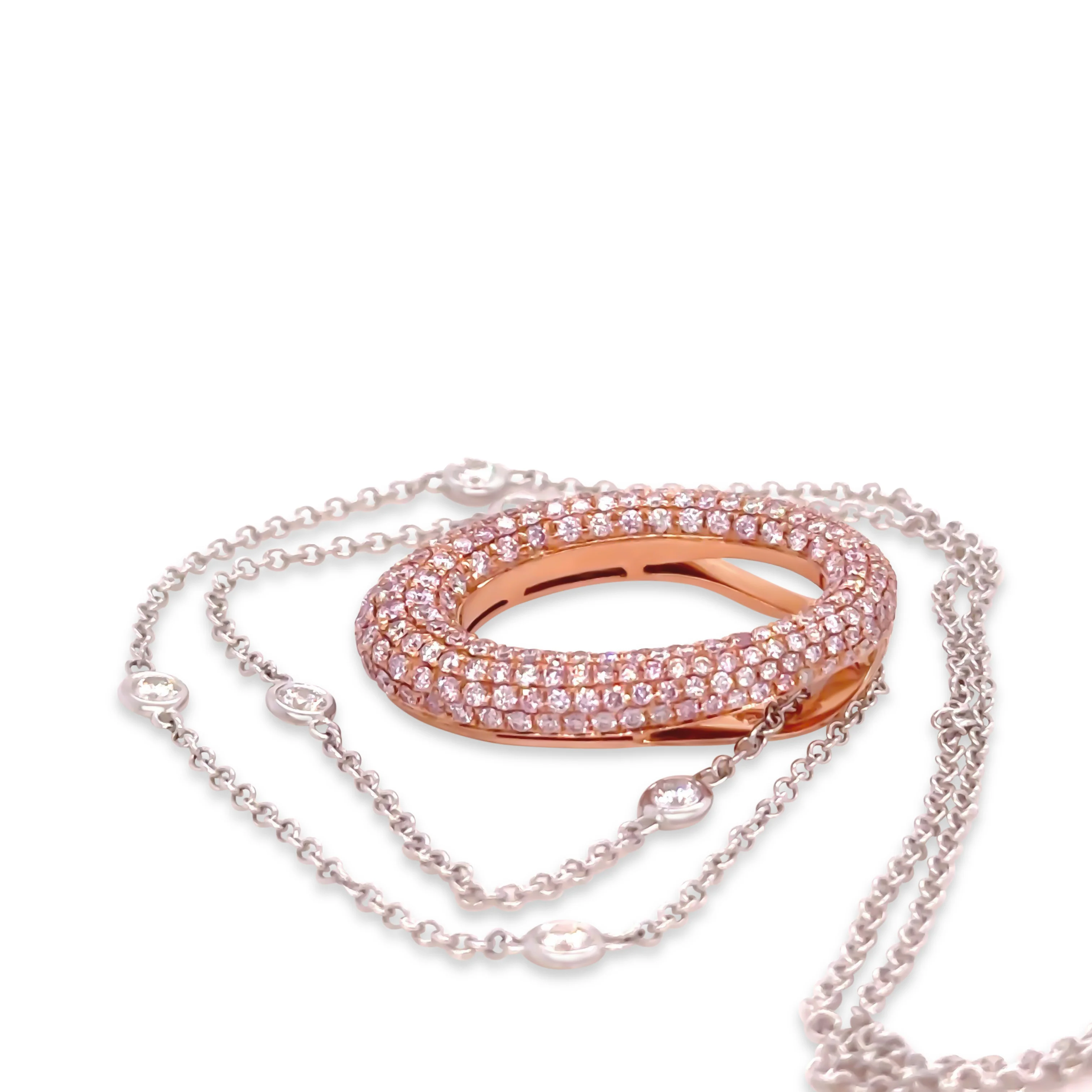 Pink argyle diamonds 18ct Rose & White Gold Diamond O Pendant 1.53ct - Image 6