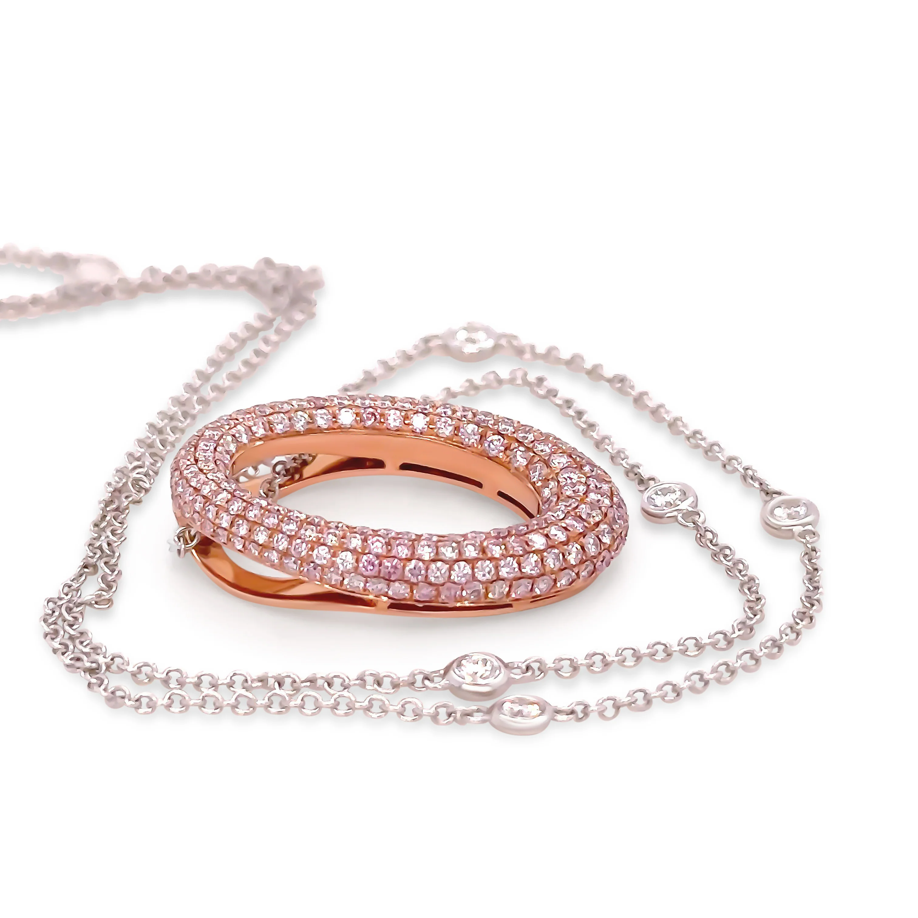 Pink argyle diamonds 18ct Rose & White Gold Diamond O Pendant 1.53ct - Image 8