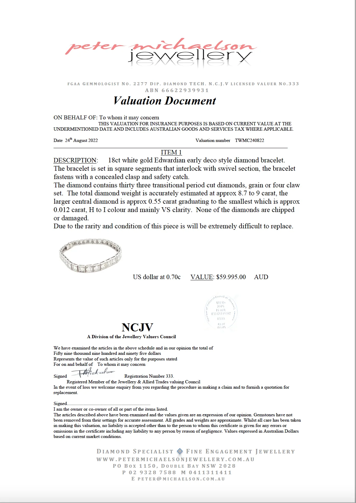 Bespoke Edwardian Diamond Bracelet - Image 9