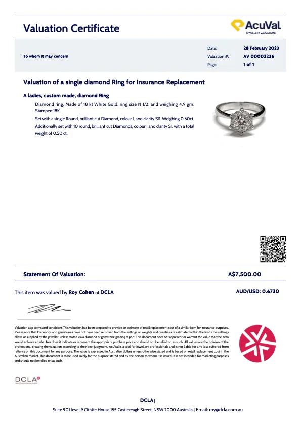 Bespoke Custom Ladies Diamond Ring 0.60ct - Image 12