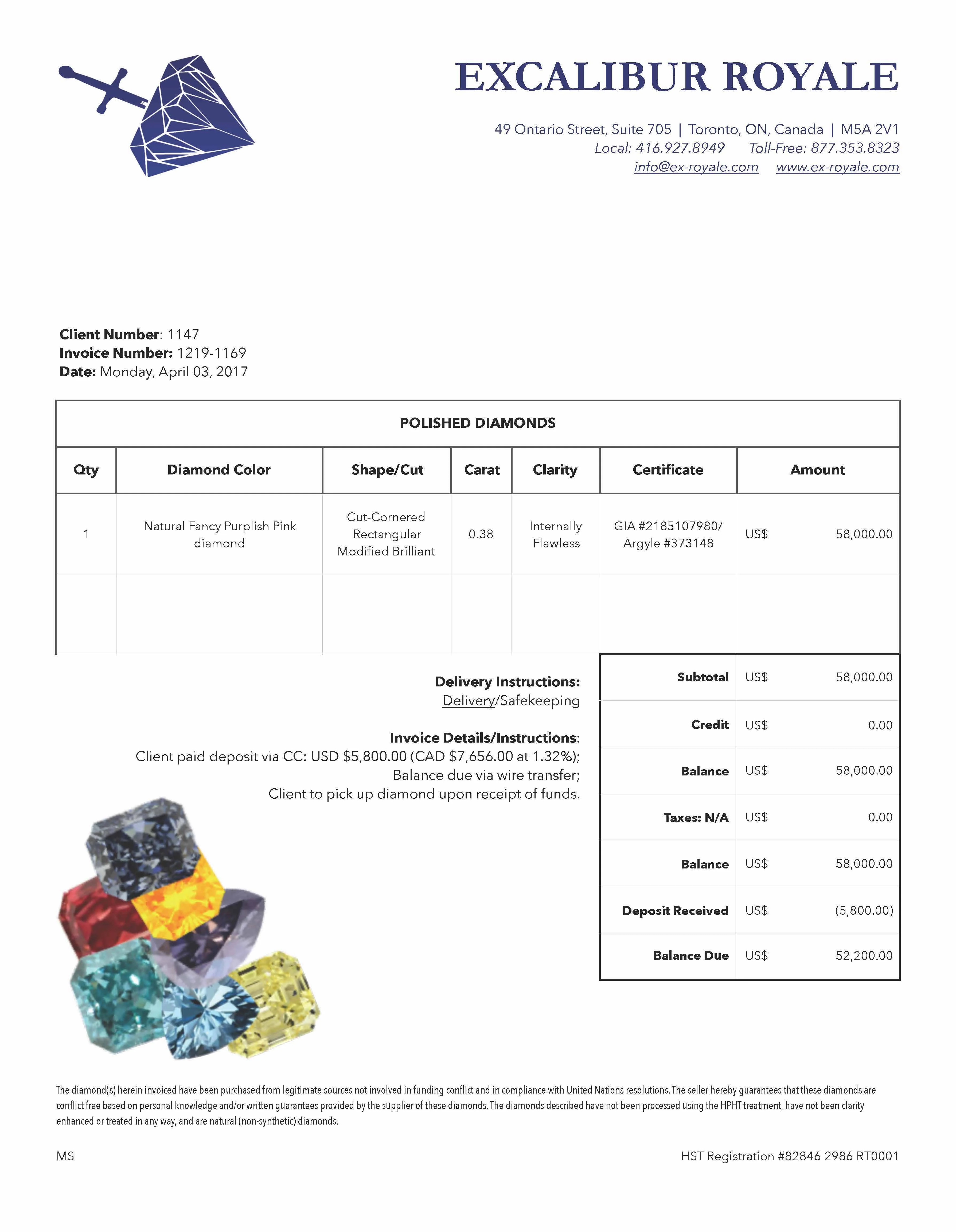 Pink argyle diamond 0.38ct - Image 7
