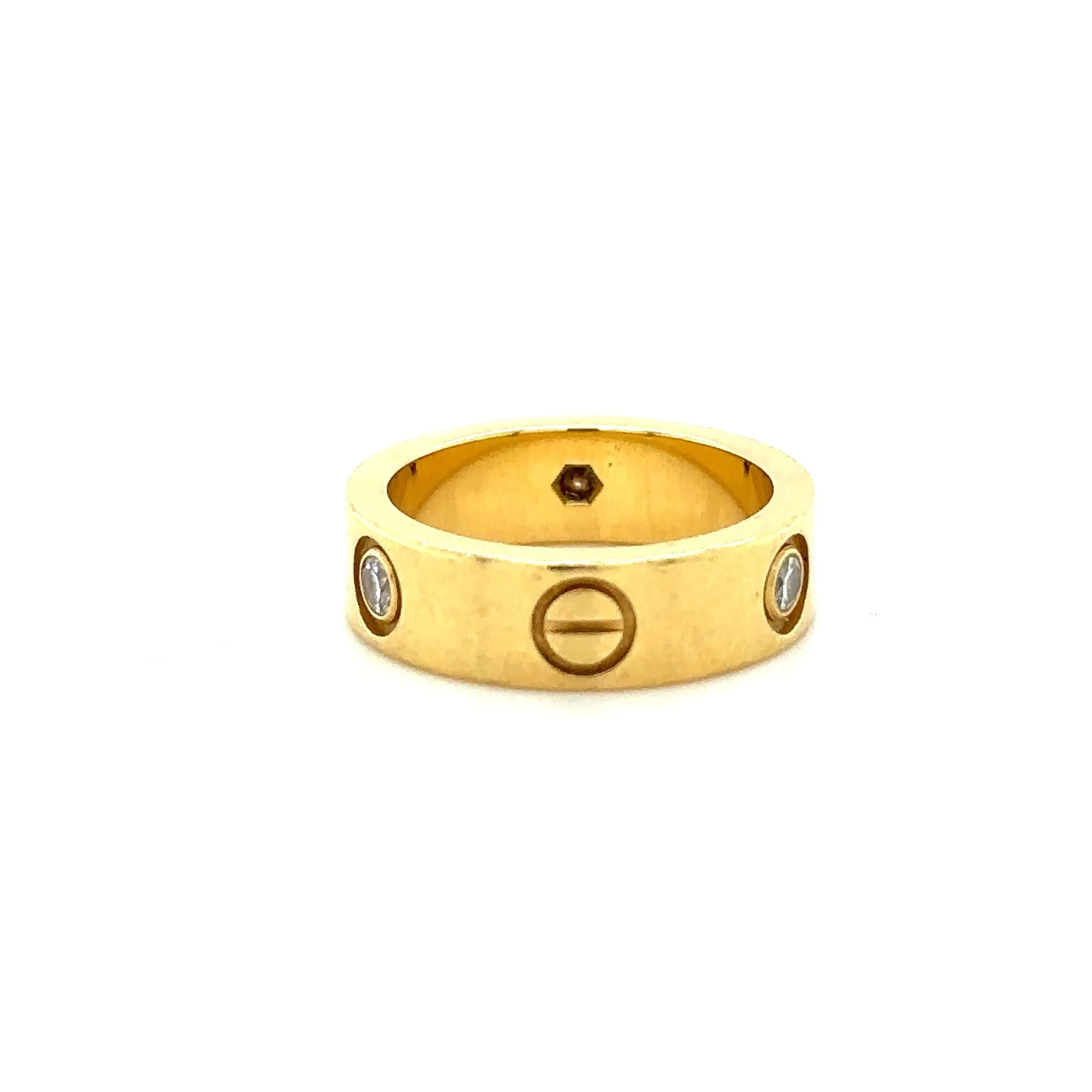 Cartier Love Yellow Gold Ring with 3 Diamonds - Image 8