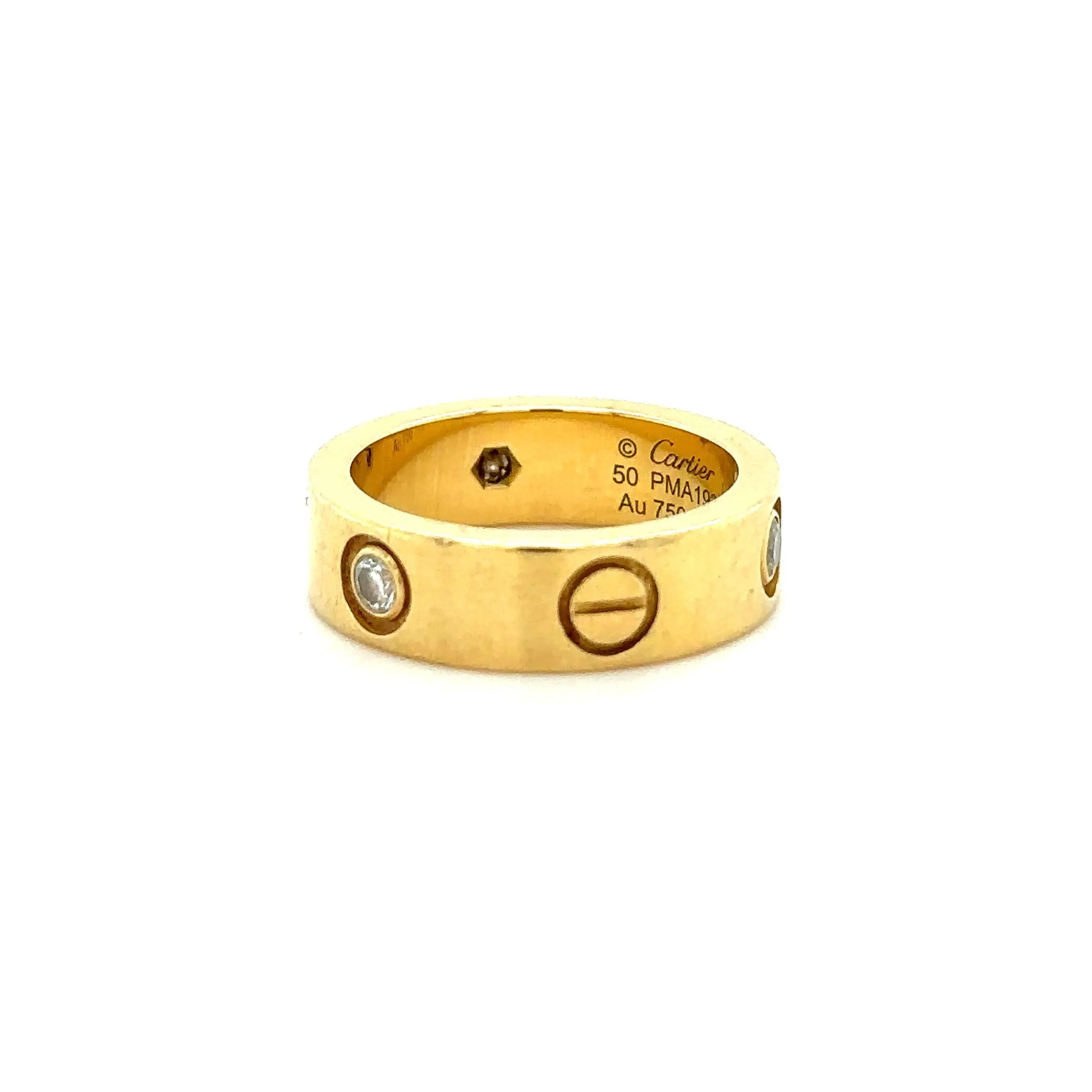 Cartier Love Yellow Gold Ring with 3 Diamonds - Image 9