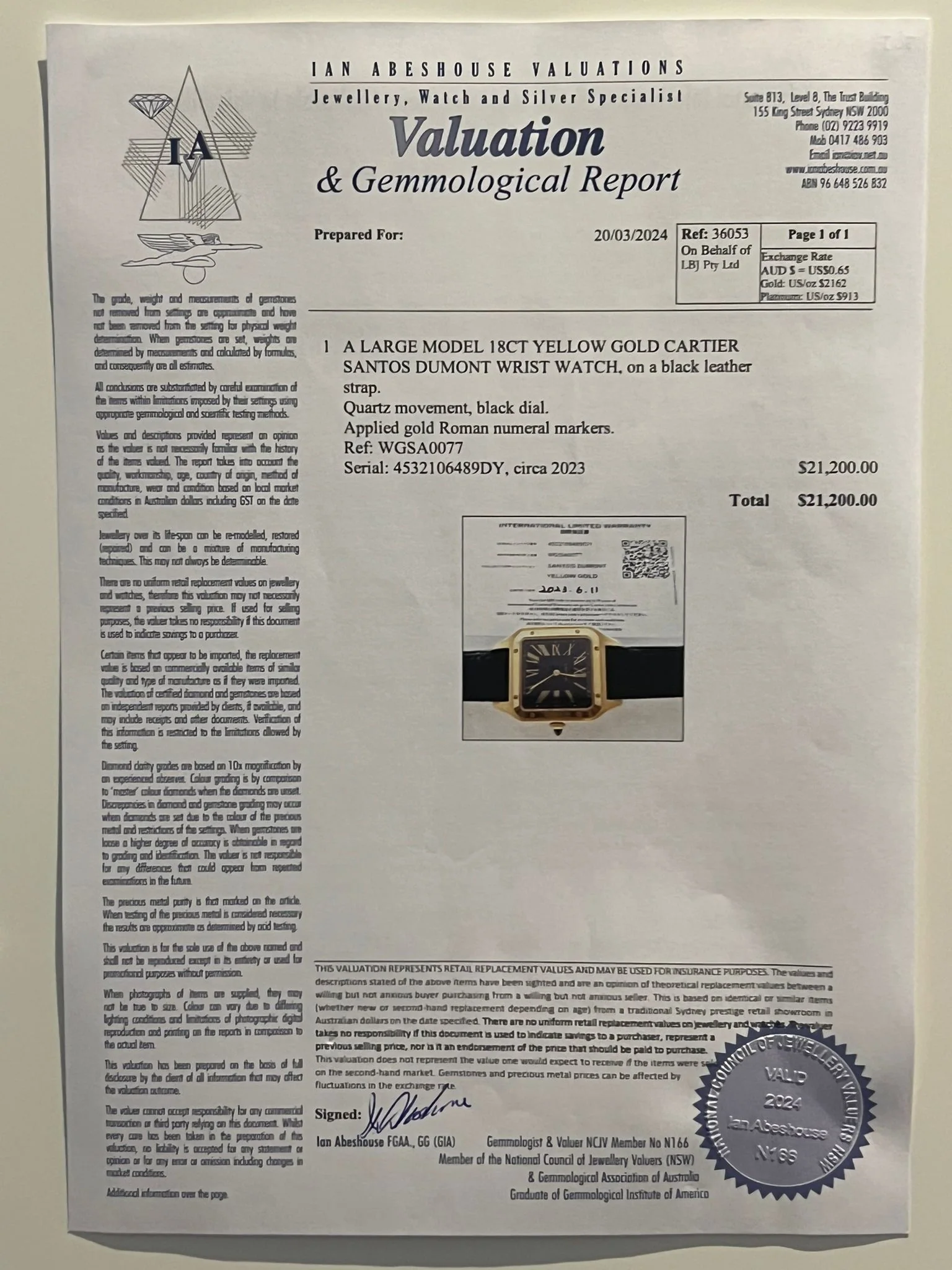 Cartier Santos Dumont Watch (Large) - Image 10