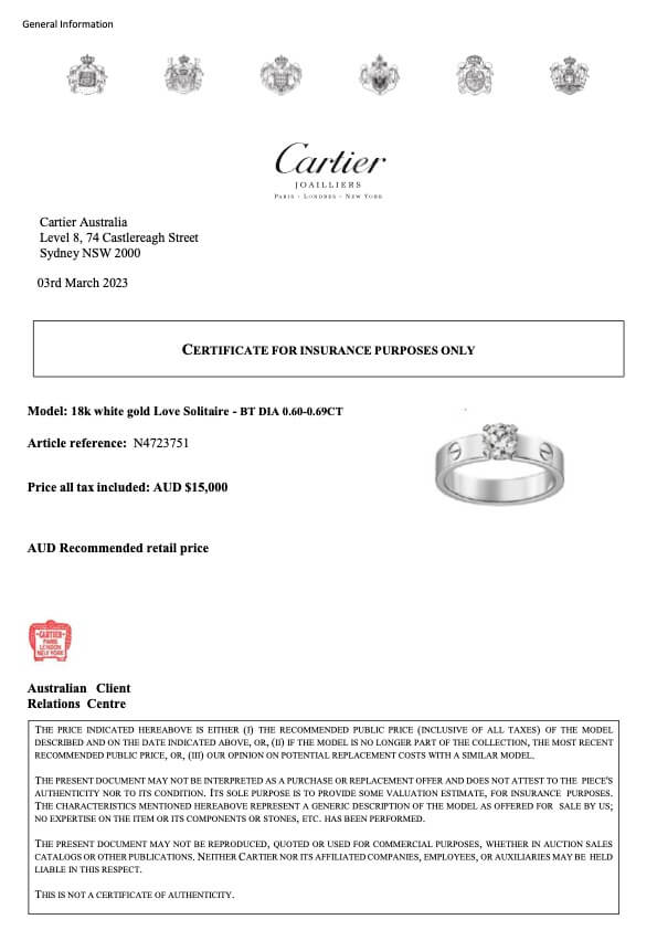 Cartier White Gold Love Solitaire Ring - Image 10