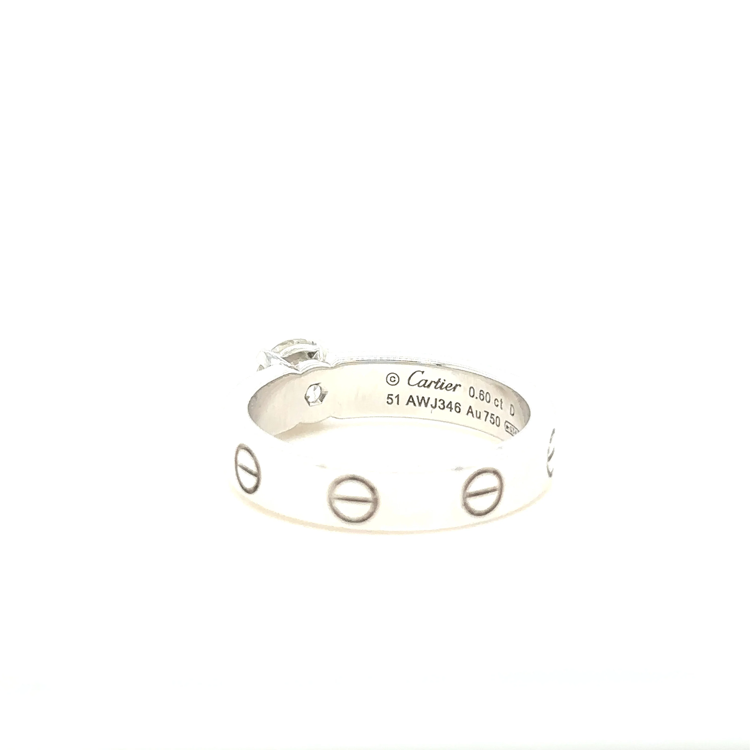 Cartier White Gold Love Solitaire Ring - Image 7