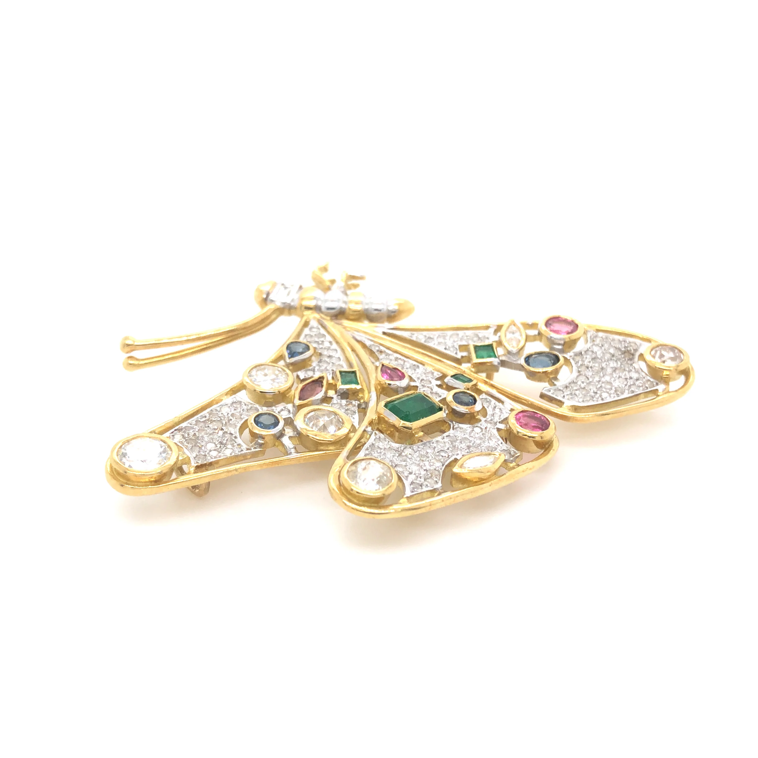 Bespoke Multi Stone Butterfly Brooch - Image 3