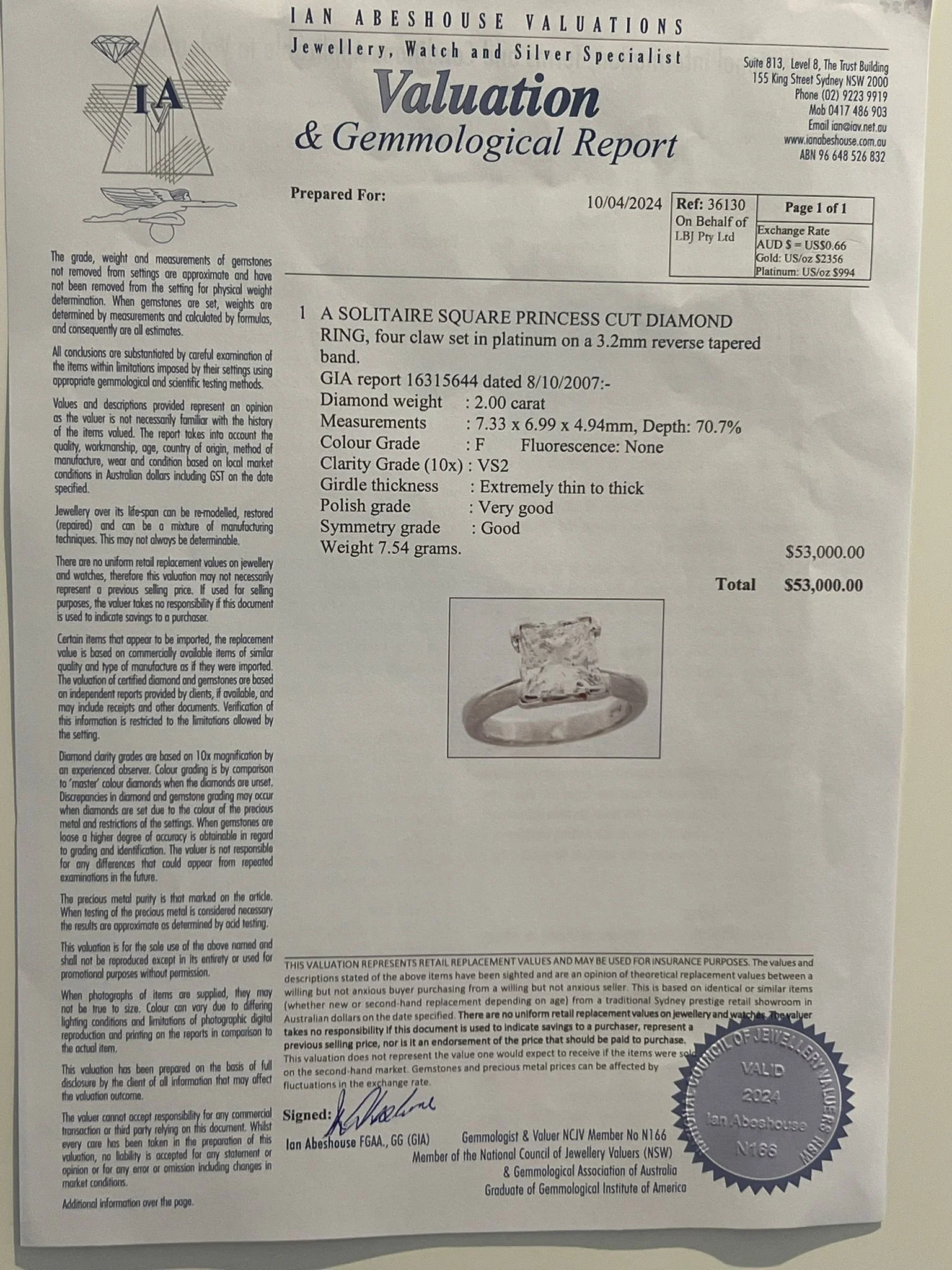 GIA Diamond Engagement Ring 2.00ct - Image 8