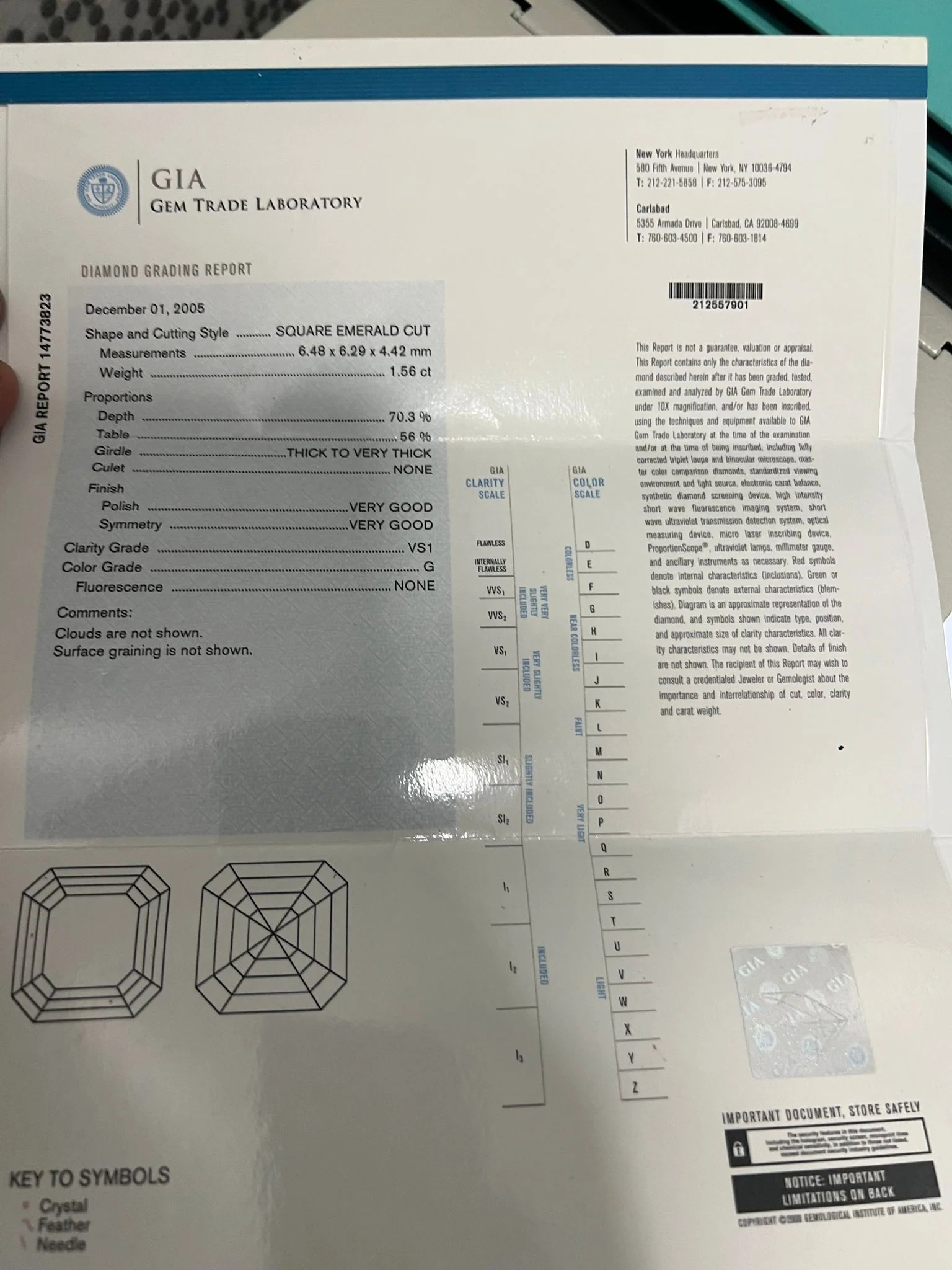 GIA White Gold Asscher Cut Engagement Ring 1.56ct - Image 6