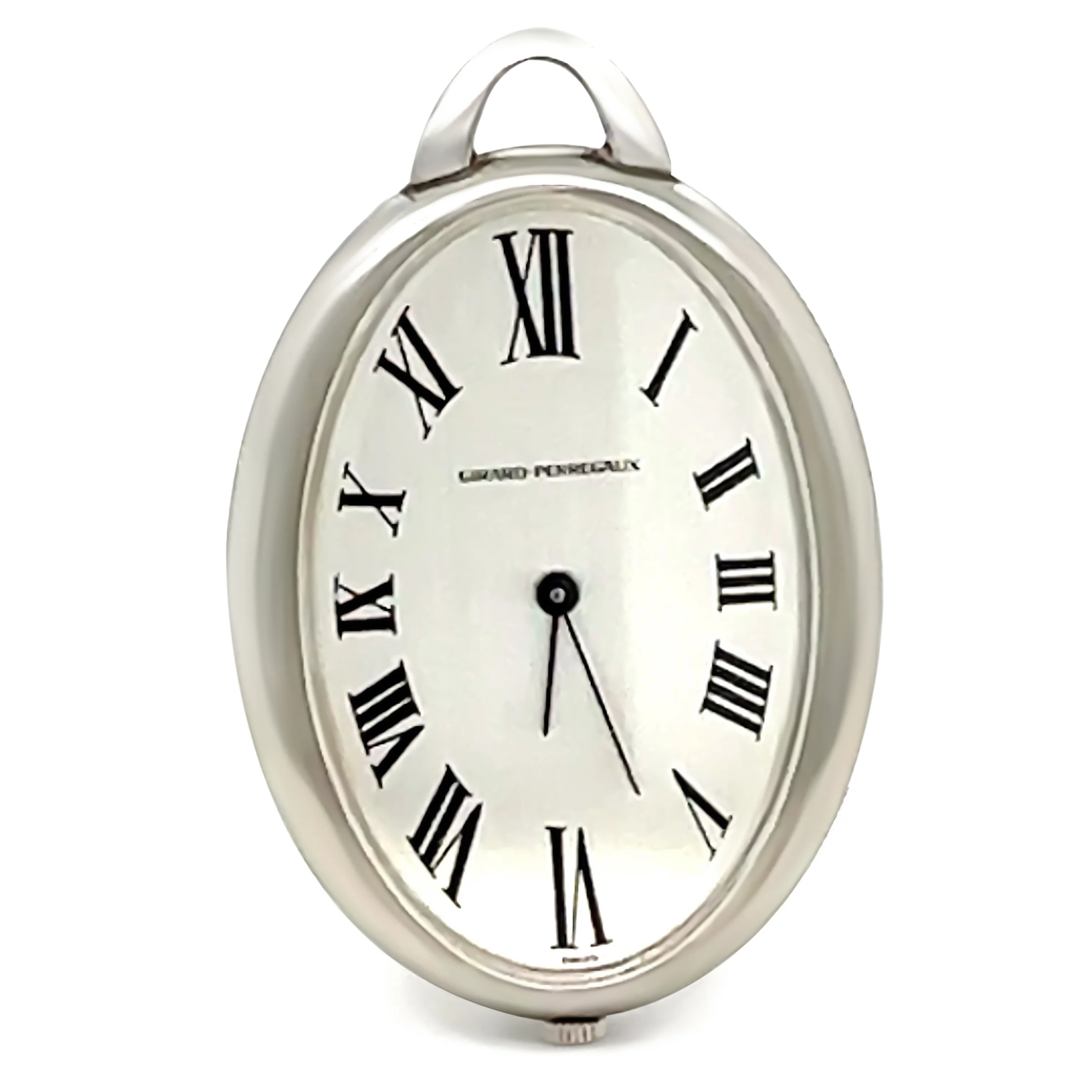 Girard Perregaux Stainless Steel Oval Pocket Watch - Image 3