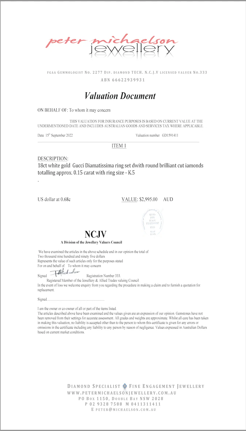 Gucci Diamatissima 18ct White Gold Ring - Image 14