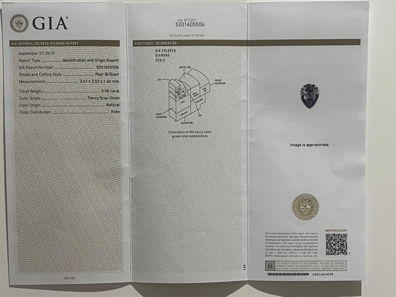 Blue Argyle Loose Natural Pear Diamond 0.08ct - Image 6