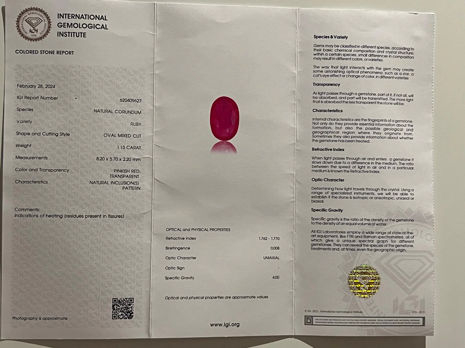 Loose Natural Ruby 1.13ct - Image 7