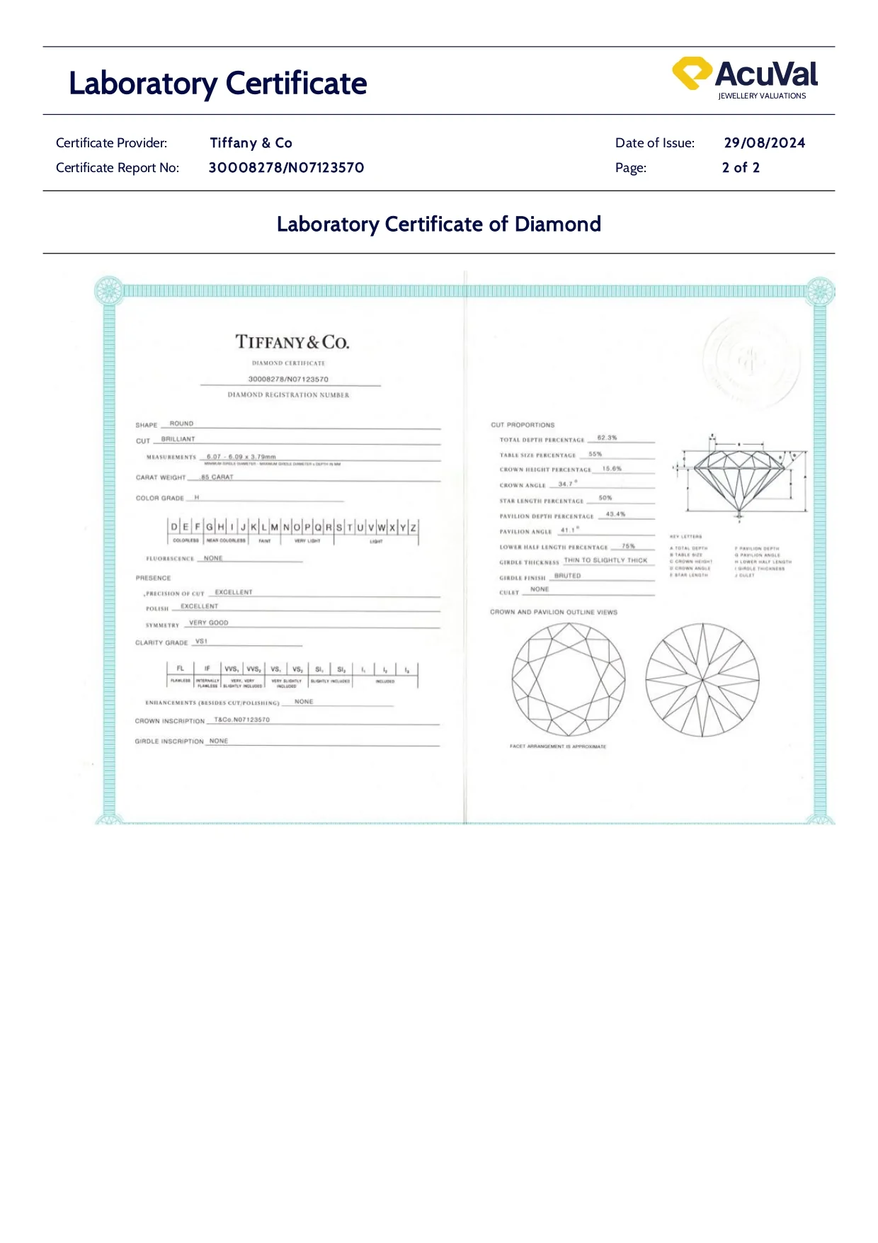 Tiffany & Co Platinum Diamond Engagement Ring 0.85ct - Image 11