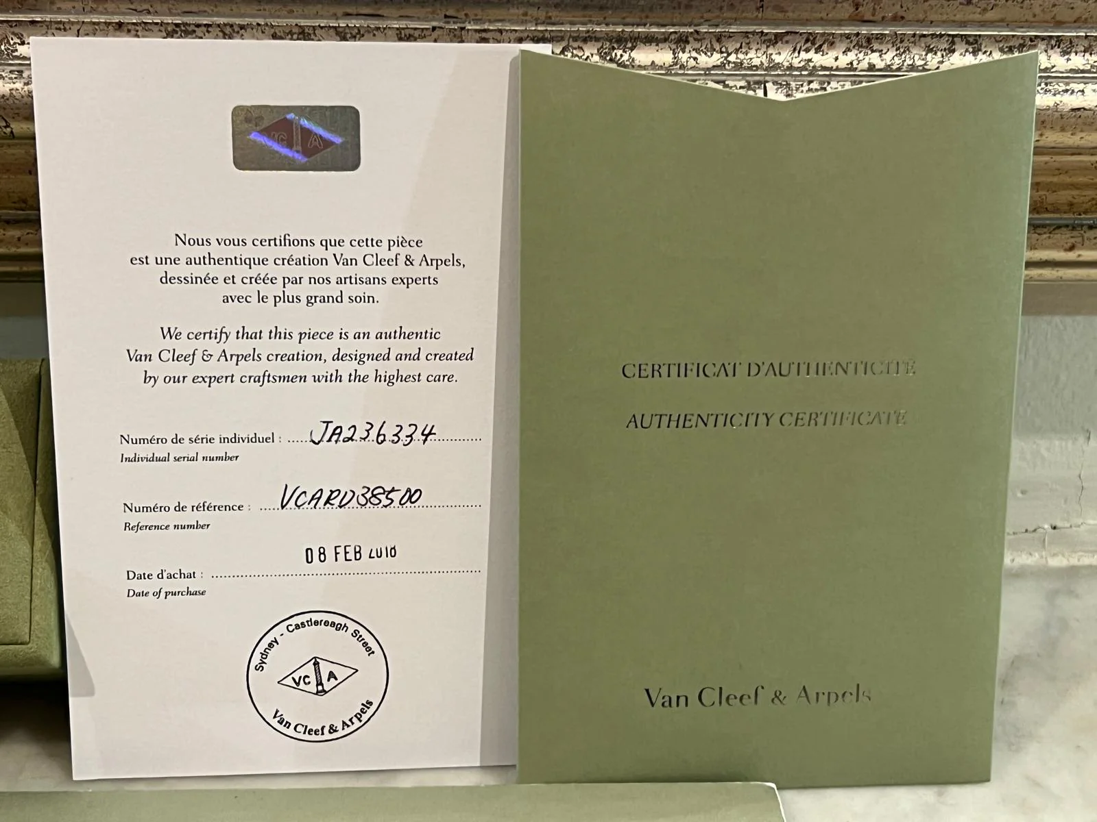 Van Cleef & Arpels 18ct Yellow Gold Vintage Alhambra Carnelian Necklace 5g - Image 9