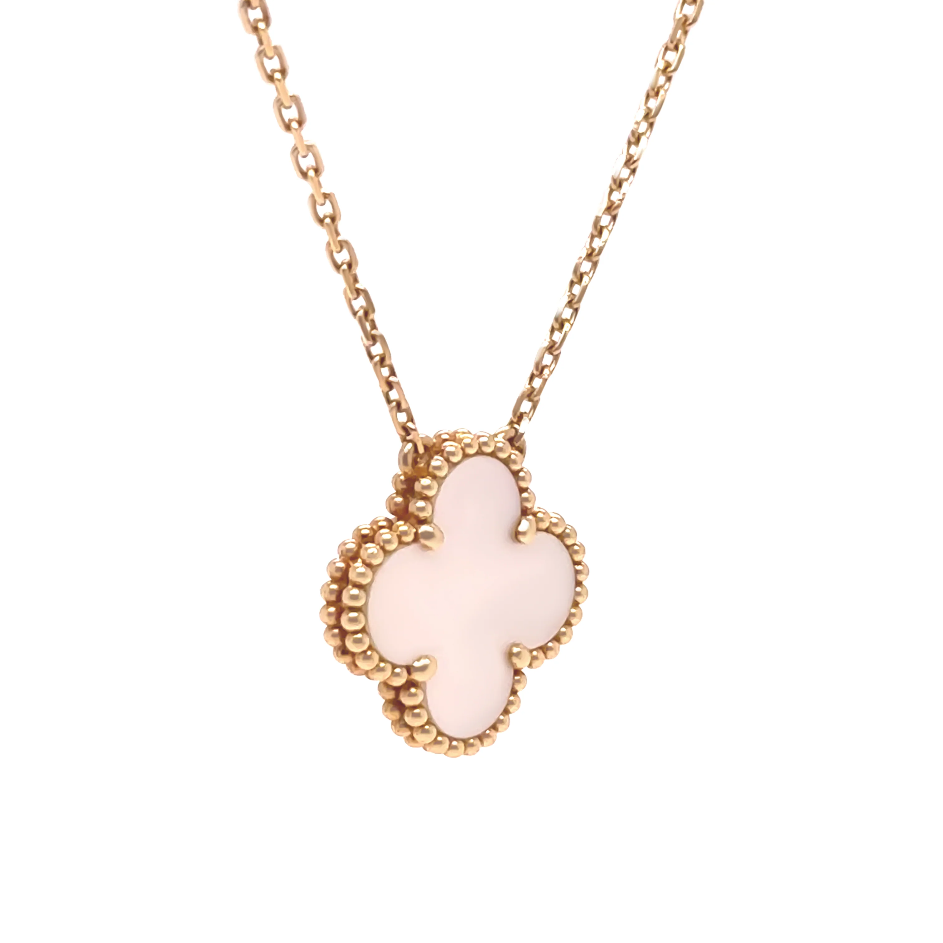 Van Cleef & Arpels Vintage Alhambra Mother of Pearl Pendant Necklace 4.62g - Image 3