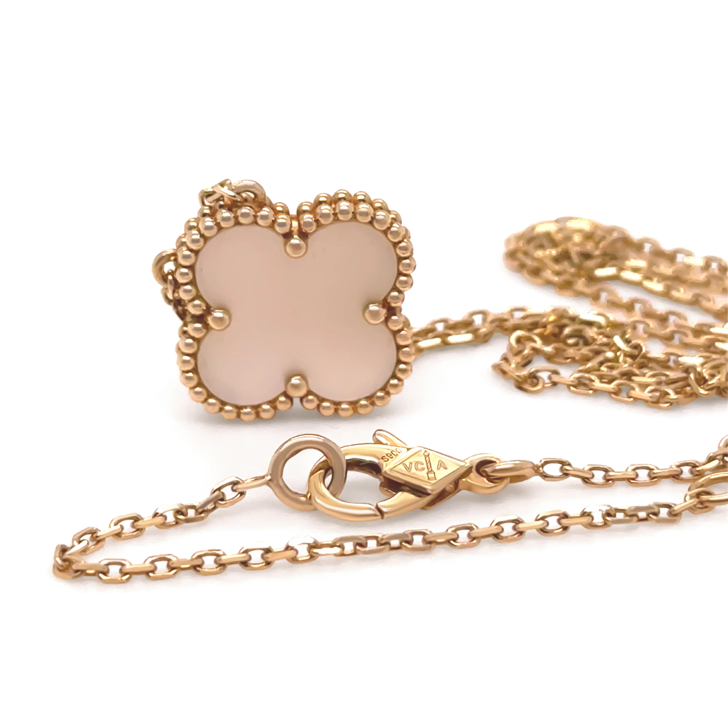 Van Cleef & Arpels Vintage Alhambra Mother of Pearl Pendant Necklace 4.62g - Image 4