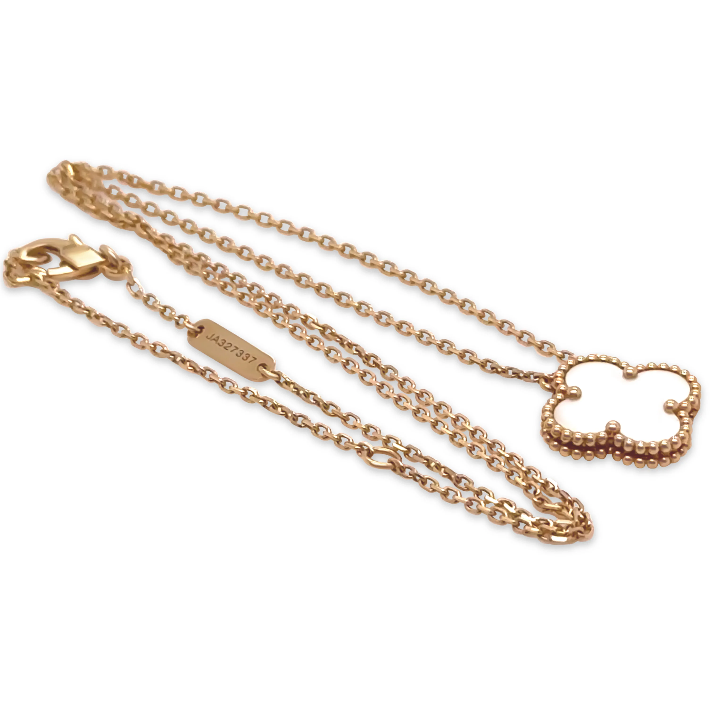 Van Cleef & Arpels Vintage Alhambra Mother of Pearl Pendant Necklace 4.62g - Image 6